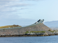 A view of the Atlantic Ocean Road, Norway on September 18, 2024. The Atlantic Road in Norway was voted the most beautiful motorway in the wo...