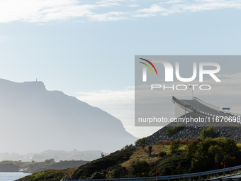 A view of the Atlantic Ocean Road, Norway on September 18, 2024. The Atlantic Road in Norway was voted the most beautiful motorway in the wo...