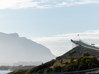 A view of the Atlantic Ocean Road, Norway on September 18, 2024. The Atlantic Road in Norway was voted the most beautiful motorway in the wo...