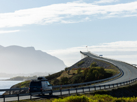 A view of the Atlantic Ocean Road, Norway on September 18, 2024. The Atlantic Road in Norway was voted the most beautiful motorway in the wo...