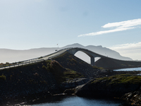 A view of the Atlantic Ocean Road, Norway on September 18, 2024. The Atlantic Road in Norway was voted the most beautiful motorway in the wo...