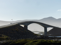 A view of the Atlantic Ocean Road, Norway on September 18, 2024. The Atlantic Road in Norway was voted the most beautiful motorway in the wo...