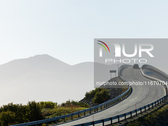 A view of the Atlantic Ocean Road, Norway on September 18, 2024. The Atlantic Road in Norway was voted the most beautiful motorway in the wo...