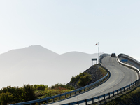 A view of the Atlantic Ocean Road, Norway on September 18, 2024. The Atlantic Road in Norway was voted the most beautiful motorway in the wo...