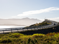 A view of the Atlantic Ocean Road, Norway on September 18, 2024. The Atlantic Road in Norway was voted the most beautiful motorway in the wo...