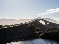 A view of the Atlantic Ocean Road, Norway on September 18, 2024. The Atlantic Road in Norway was voted the most beautiful motorway in the wo...