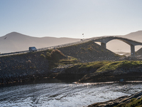 A view of the Atlantic Ocean Road, Norway on September 18, 2024. The Atlantic Road in Norway was voted the most beautiful motorway in the wo...