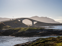 A view of the Atlantic Ocean Road, Norway on September 18, 2024. The Atlantic Road in Norway was voted the most beautiful motorway in the wo...