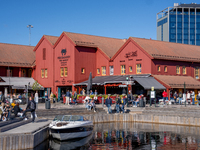 A general view of Fiskebrygga (The Fish Wharf), in Kristiansand, Norway on September 13, 2024. Fiskebrygga  is a former fish landing in the...