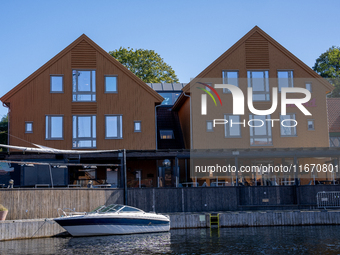 A general view of Fiskebrygga (The Fish Wharf), in Kristiansand, Norway on September 13, 2024. Fiskebrygga  is a former fish landing in the...