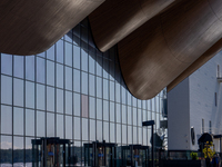 A general view of Kilden Performing Arts Centre, in Kristiansand, Norway on September 13, 2024. Kristiansand is a city and municipality in A...