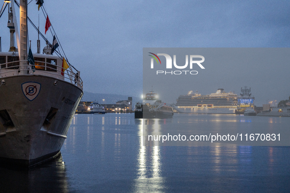 A general view of Bergen's harbor, in Bergen, Norway, on September 15, 2024. Bergen is the second-largest city in Norway, with a population...