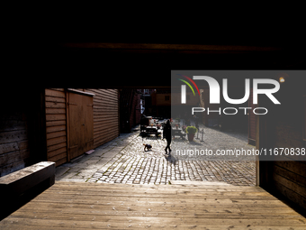 A view of Bryggen, the historic Hanseatic Wharf in Bergen, Norway, on September 15, 2024. Bryggen, a UNESCO World Heritage site, is one of B...