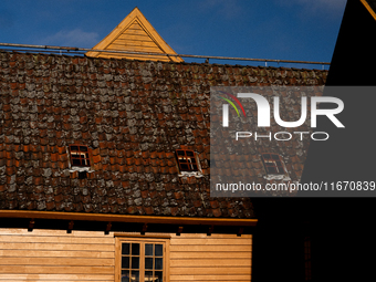 A view of Bryggen, the historic Hanseatic Wharf in Bergen, Norway, on September 15, 2024. Bryggen, a UNESCO World Heritage site, is one of B...