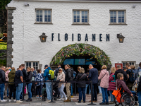 A view of the Floibanen - Funicular Railway in Bergen, Norway, on September 16, 2024. Bergen is the second-largest city in Norway, with a po...