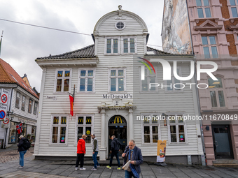 A view of the McDonald's in Bergen, Norway, on September 16, 2024. Bergen is the second-largest city in Norway, with a population of approxi...