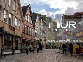 A general view of Bergen, Norway, on September 16, 2024. Bergen is the second-largest city in Norway, with a population of approximately 289...