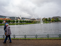 A view of Festplassen, in Bergen, Norway, on September 16, 2024. Bergen is the second-largest city in Norway, with a population of approxima...