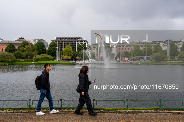 A view of Festplassen, in Bergen, Norway, on September 16, 2024. Bergen is the second-largest city in Norway, with a population of approxima...