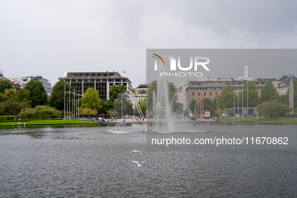 A view of Festplassen, in Bergen, Norway, on September 16, 2024. Bergen is the second-largest city in Norway, with a population of approxima...