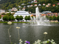 A view of Festplassen, in Bergen, Norway, on September 16, 2024. Bergen is the second-largest city in Norway, with a population of approxima...