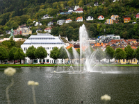 A view of Festplassen, in Bergen, Norway, on September 16, 2024. Bergen is the second-largest city in Norway, with a population of approxima...