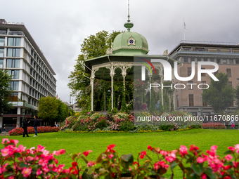 A view of Byparken in Bergen, Norway, on September 16, 2024. Bergen is the second-largest city in Norway, with a population of approximately...