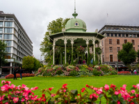 A view of Byparken in Bergen, Norway, on September 16, 2024. Bergen is the second-largest city in Norway, with a population of approximately...