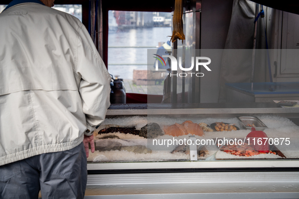 A view of the Fish market in Bergen, Norway, on September 16, 2024. Bergen is the second-largest city in Norway, with a population of approx...