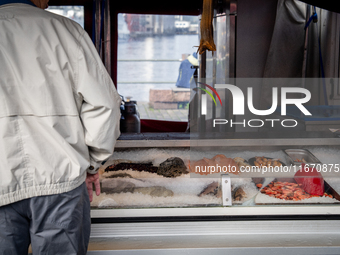 A view of the Fish market in Bergen, Norway, on September 16, 2024. Bergen is the second-largest city in Norway, with a population of approx...