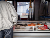 A view of the Fish market in Bergen, Norway, on September 16, 2024. Bergen is the second-largest city in Norway, with a population of approx...