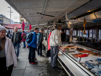 A view of the Fish market in Bergen, Norway, on September 16, 2024. Bergen is the second-largest city in Norway, with a population of approx...