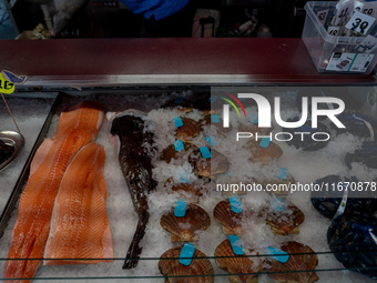 A view of the Fish market in Bergen, Norway, on September 16, 2024. Bergen is the second-largest city in Norway, with a population of approx...