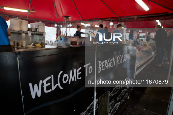 A view of the Fish market in Bergen, Norway, on September 16, 2024. Bergen is the second-largest city in Norway, with a population of approx...