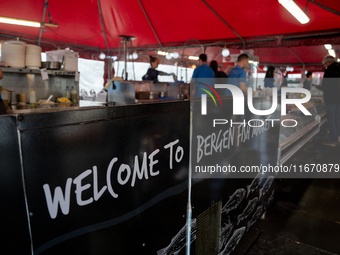 A view of the Fish market in Bergen, Norway, on September 16, 2024. Bergen is the second-largest city in Norway, with a population of approx...