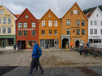 A view of Bryggen, the historic Hanseatic Wharf in Bergen, Norway, on September 16, 2024. Bryggen, a UNESCO World Heritage site, is one of B...