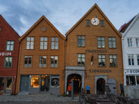 A view of Bryggen, the historic Hanseatic Wharf in Bergen, Norway, on September 16, 2024. Bryggen, a UNESCO World Heritage site, is one of B...