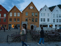 A view of Bryggen, the historic Hanseatic Wharf in Bergen, Norway, on September 16, 2024. Bryggen, a UNESCO World Heritage site, is one of B...