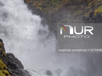 A view of Latefossen waterfall in Odda, Norway, on September 15, 2024. Latefossen, one of Norway's most famous waterfalls, is known for its...