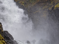 A view of Latefossen waterfall in Odda, Norway, on September 15, 2024. Latefossen, one of Norway's most famous waterfalls, is known for its...