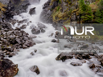 A view of Latefossen waterfall in Odda, Norway, on September 15, 2024. Latefossen, one of Norway's most famous waterfalls, is known for its...