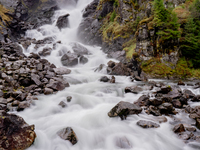 A view of Latefossen waterfall in Odda, Norway, on September 15, 2024. Latefossen, one of Norway's most famous waterfalls, is known for its...