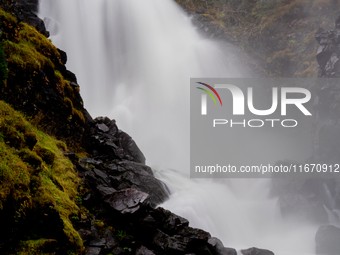 A view of Latefossen waterfall in Odda, Norway, on September 15, 2024. Latefossen, one of Norway's most famous waterfalls, is known for its...