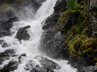 A view of Latefossen waterfall in Odda, Norway, on September 15, 2024. Latefossen, one of Norway's most famous waterfalls, is known for its...