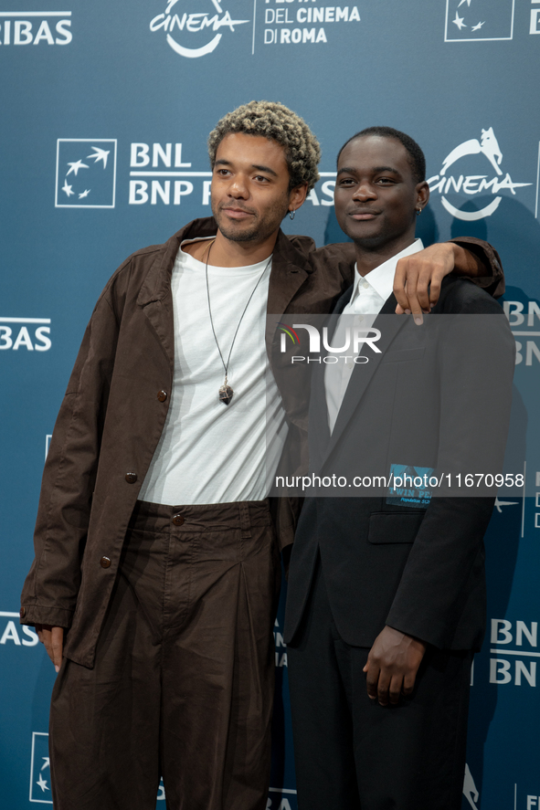 Brandon Wilson and Ethan Herisse attend the ''Nickel Boys'' photocall at Auditorium Parco Della Musica in Rome, Italy, on October 16, 2024. 