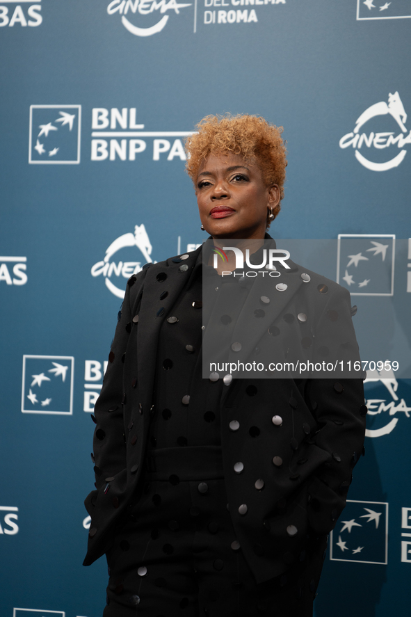 Aunjanue Ellis-Taylor attends the ''Nickel Boys'' photocall at Auditorium Parco Della Musica in Rome, Italy, on October 16, 2024. 