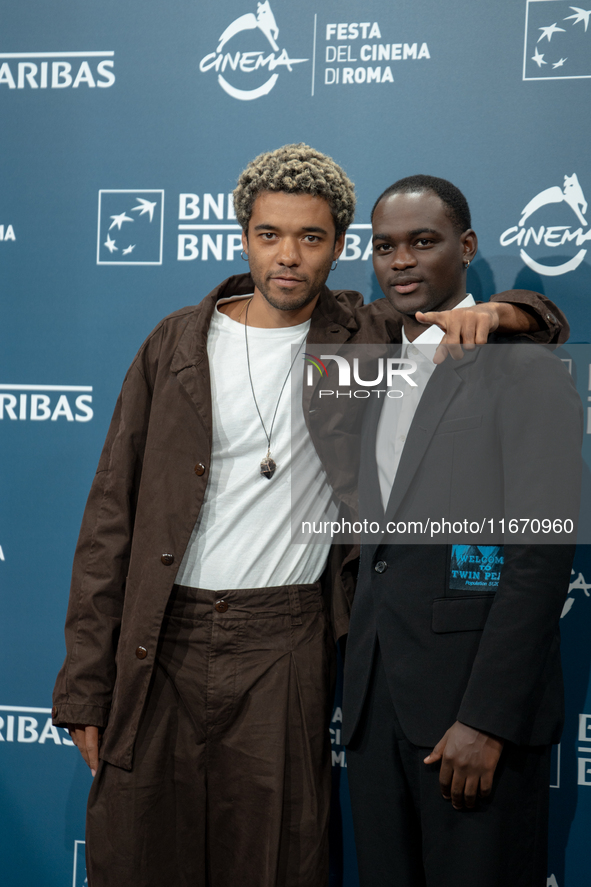 Brandon Wilson and Ethan Herisse attend the ''Nickel Boys'' photocall at Auditorium Parco Della Musica in Rome, Italy, on October 16, 2024. 