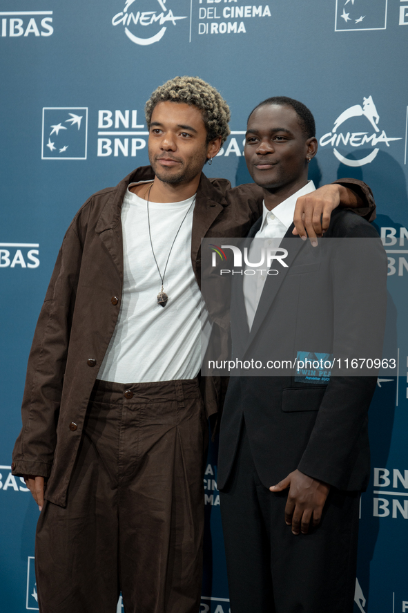 Brandon Wilson and Ethan Herisse attend the ''Nickel Boys'' photocall at Auditorium Parco Della Musica in Rome, Italy, on October 16, 2024. 