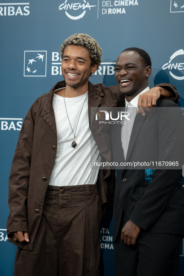 Brandon Wilson and Ethan Herisse attend the ''Nickel Boys'' photocall at Auditorium Parco Della Musica in Rome, Italy, on October 16, 2024. 