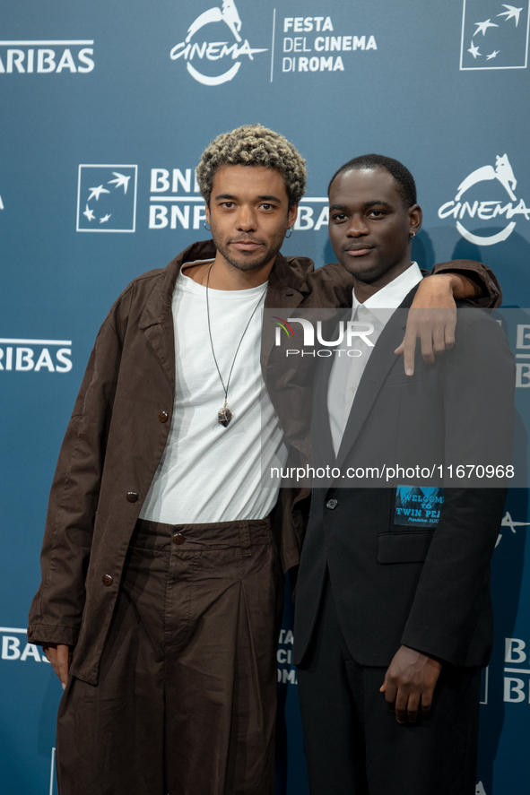 Brandon Wilson and Ethan Herisse attend the ''Nickel Boys'' photocall at Auditorium Parco Della Musica in Rome, Italy, on October 16, 2024. 